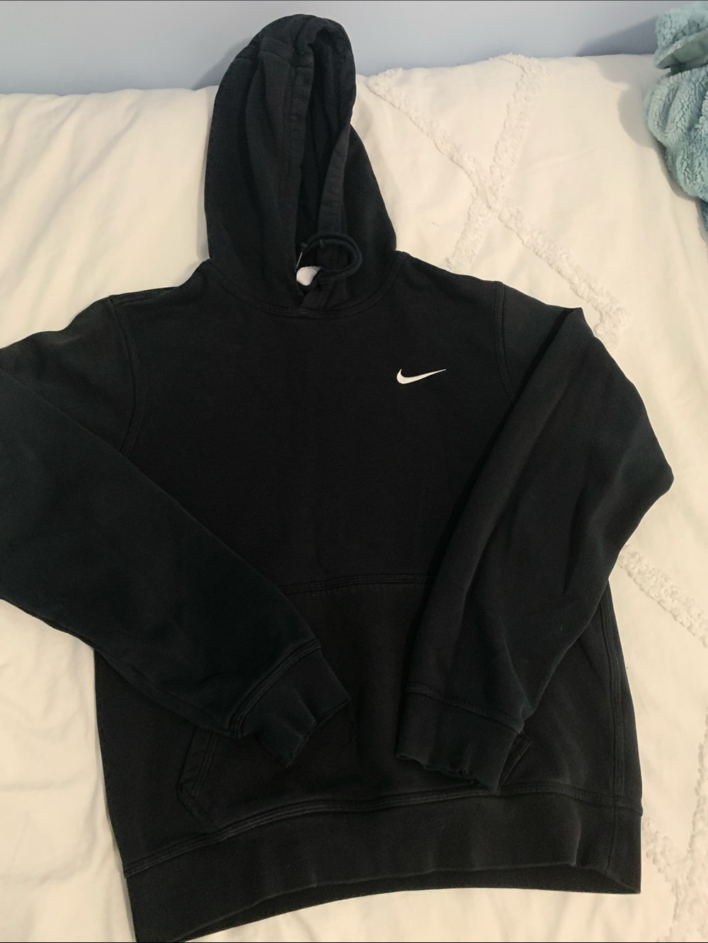 Nike Black Crewneck Hoodie with White Swoosh
